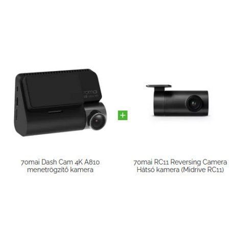 70mai Dash Cam 4K A810 + RC11 Rear Cam szett