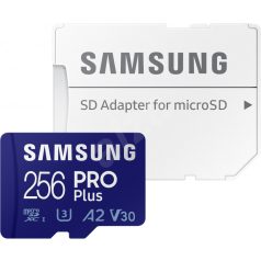 SAMSUNG SD kártya, 256GB, PRO PLUS, Blue Wave