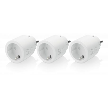 Deltaco SMART HOME SH-P01-3P WiFi, 1xCEE 7/3, 10A, fehér, időzítős, 3db/csomag Aljzat