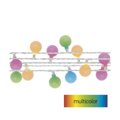 LED fényfüzér, cseresznye – golyók 2,5 cm, 4 m, kültéri és beltéri, többszínű, időzítő