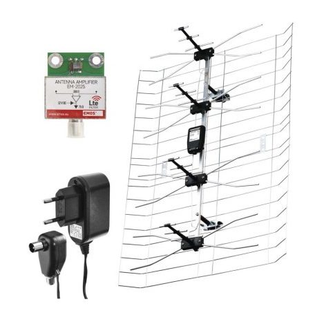 Kültéri antenna EM-025, 0–100 km, DVB-T2, DAB, LTE/4G szűrő