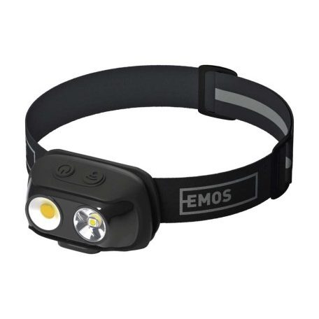 EMOS COB LED Fejlámpa tölthető P3542, 500lm, 130m, Li-pol 1200mAh