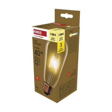 LED izzó Vintage ST64 / E27 / 4,5 W (40 W) / 420 lm / Meleg fehér