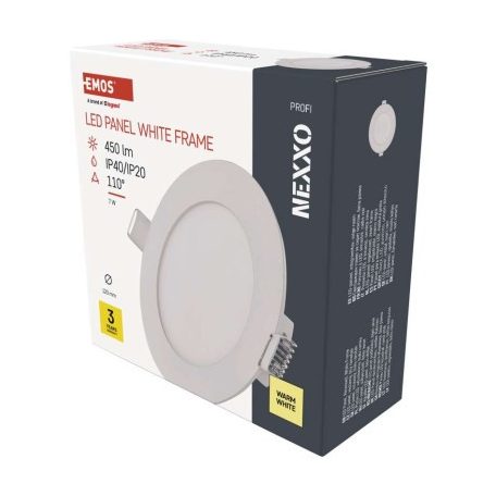 LED süllyesztett lámpatest NEXXO, kerek, fehér, 7W, meleg fehér