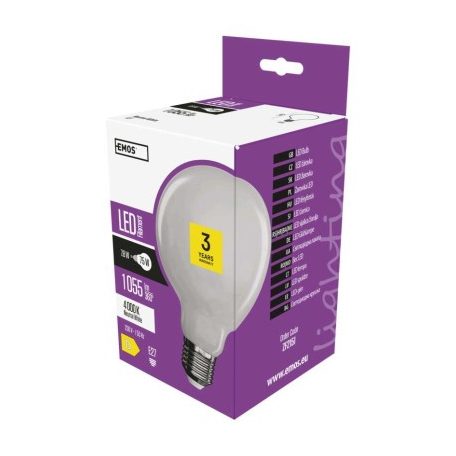 LED izzó Filament gömb / E27 / 7,8 W (75 W) / 1 055 lm / természetes fehér