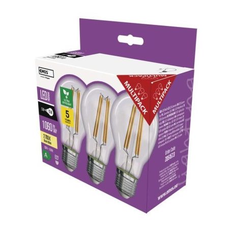 LED izzó Filament A60 A CLASS/ E27 / 5 W (75 W) / 1 060 lm / meleg fehér