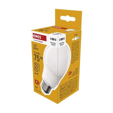 LED izzó Basic A60 / E27 / 12,4 W (75 W) / 1055 lm / Természetes fehér