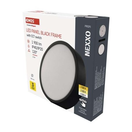 LED felületi lámpatest NEXXO, kerek, fekete, 21W, CCT