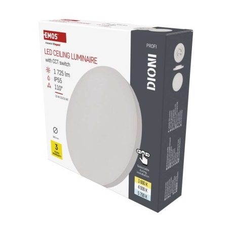 LED felületi lámpatest DIONI kerek, fehér, 15W, CCT