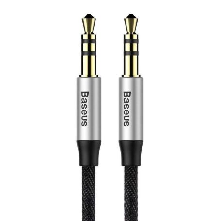 Baseus Yiven AUX 3,5 mm mini jack audio kábel, 1m (fekete-ezüst)