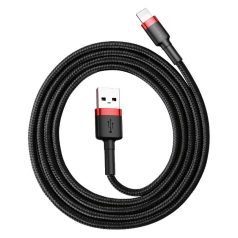   Baseus Cafule 1,5A 2 m-es Lightning USB-kábel (fekete-piros)