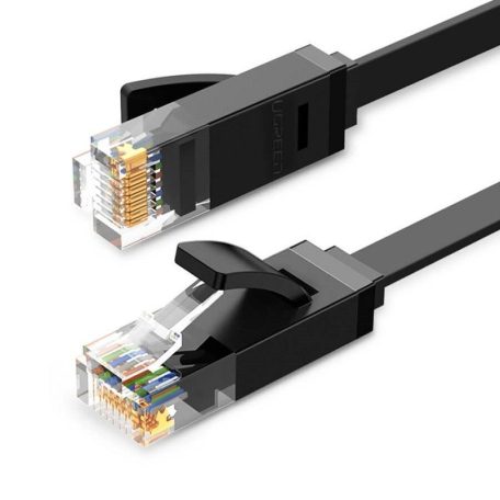 UGREEN Ethernet RJ45 lapos kábel, Cat.6, UTP, 10m (fekete)