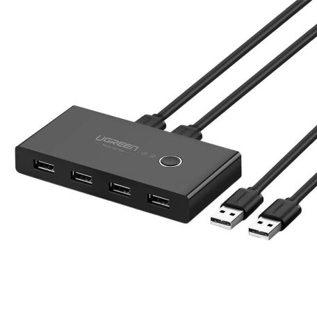 UGREEN KVM USB switch 2x4 USB 2.0 (fekete)