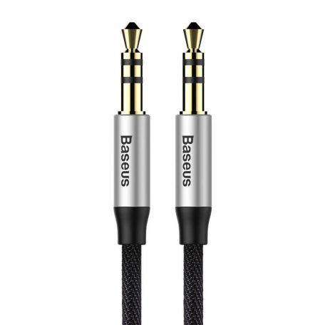 Baseus Yiven AUX 3,5 mm mini jack audio kábel, 1,5 m (fekete-ezüst)