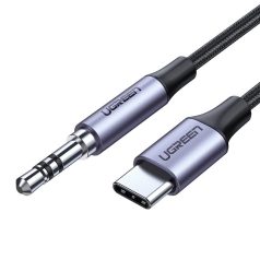   3,5 mm-es mini jack AUX kábel az USB-C UGREEN AV143-hoz, 1 m (fekete)