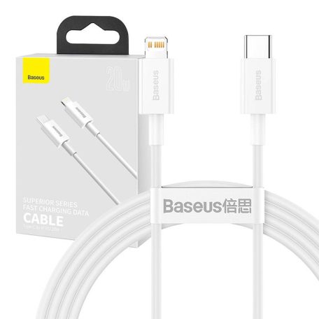 Baseus Superior Series USB-C-Lightning kábel, 20 W, PD, 1,5 m (fehér)
