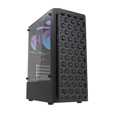 Darkflash DK300M Micro-ATX számítógépház + 3 ventilátor (fekete)