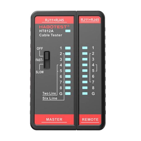 Habotest HT812A Hálózati kábel tesztelő RJ45/RJ14/RJ12/RJ9