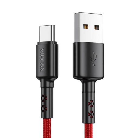 USB-USB-C kábel VFAN X02, 3A, 1.8m (piros)