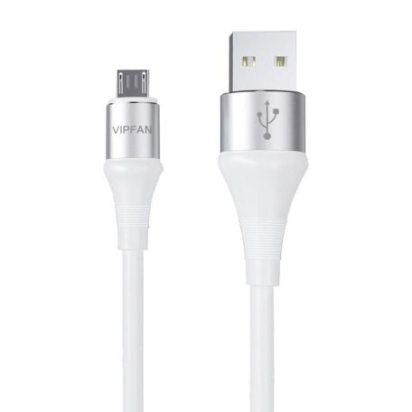 USB és Micro USB kábel VFAN Colorful X09, 3A, 1.2m (fehér)