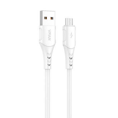 USB és Micro USB kábel VFAN Colorful X12, 3A, 1m (fehér)