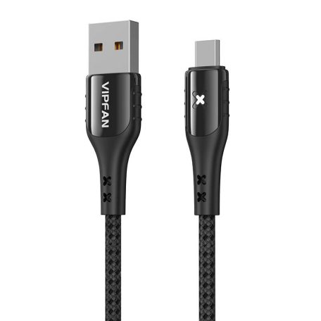 USB és Micro USB kábel VFAN Colorful X13, 3A, 1.2m (fekete)
