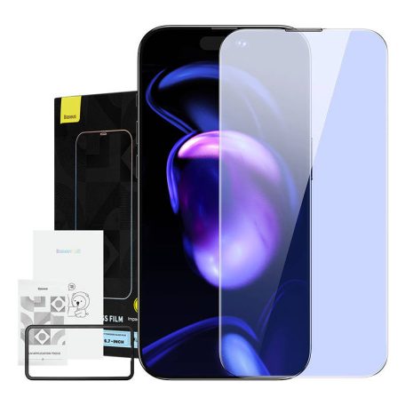 Baseus Kékfény szűrős üvegfólia iPhone 14 Pro Max-hoz, 0,4 mm