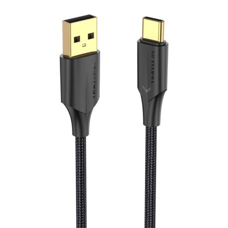 Cable USB 2.0 to USB-C Vention CTFBF LED 3A 1m (black)