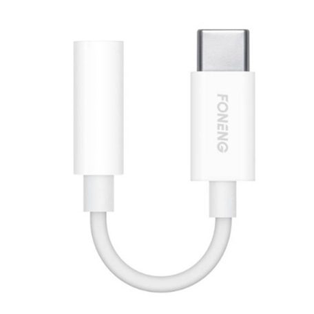 Audio cable 3.5mm jack to USB type-C Foneng BM21 (white)