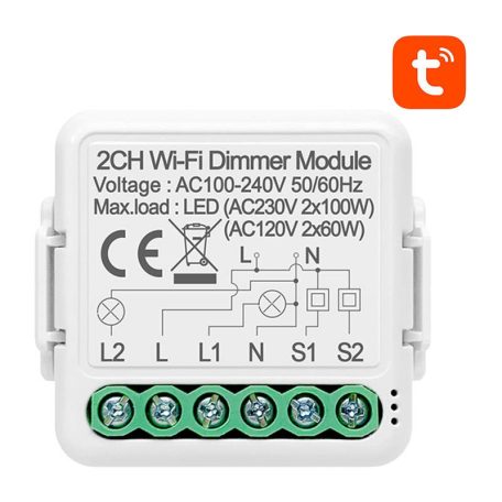 Smart Dimmer Switch Module WiFi Avatto N-DMS01-2 TUYA - SMAR