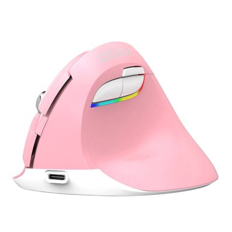 Wireless Vertical Mouse Delux M618Mini DB BT+2.4G 2400DPI (pink)