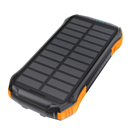 Choetech B658 Solar power bank 2x USB 10000mAh Qi 5W (black-orange)