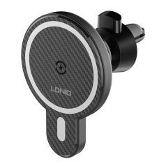   LDNIO Car Mount ,MA20 with inductive charger 15W and metal ring (Black)