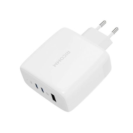 Wall Charger 120W GaN Ricomm RC1201 EU, 1xUSB-A, 2xUSB-C + 2.1m USB-C Cable