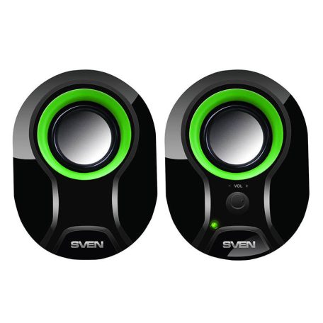 Speakers SVEN 290, 5W USB  (black-green)