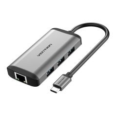   Docking Station 6 in 1 USB-C do HDMI, 3x USB3.0, RJ45, PD Vention CNCHB 0,15m gray