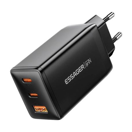 Wall charger, Essager, ECTAC-DYB01-Z, GaN, 2xUSB-C, USB-A, 67W (black)