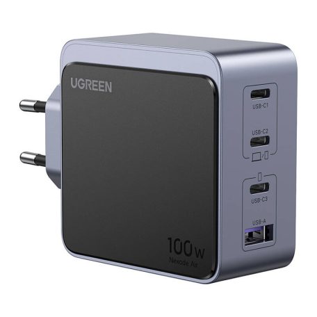 Wall charger Ugreen Nexode Air 100W, 3x USB-C, USB (gray)