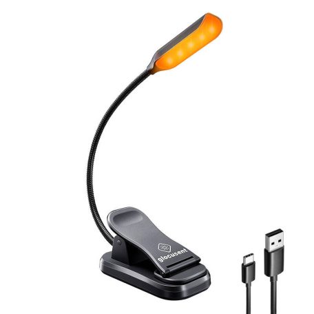 Wireless lamp Glocusent mini clip-on book light, USB-C (Black)