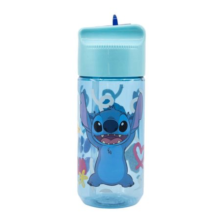 Water bottle with Straw for Kids STOR 75036 430 ml Stitch Palms (blue)