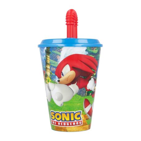 Water Cup with Straw for Kids STOR 40530 430 ml Sonic the Hedgehoh (blue&red)