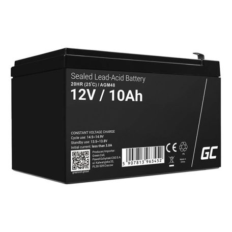 Maintenance-free AGM VRLA Battery Green Cell AGM48 12V 10Ah (for emergency power supplies, backup power systems)