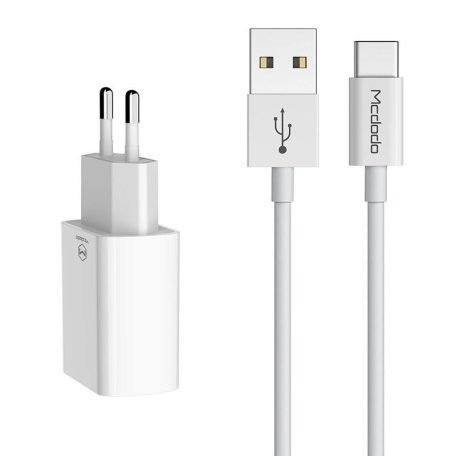 Mcdodo USB Dual Charger CH-6721 (EU) Type-C 1m Travel set (white)