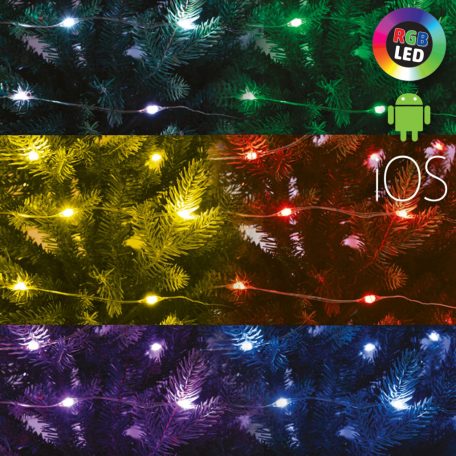 Home ML 100 RGB SMART micro LED-es fényfüzér, 10 m / 100 db RGB micro LED, applikációval