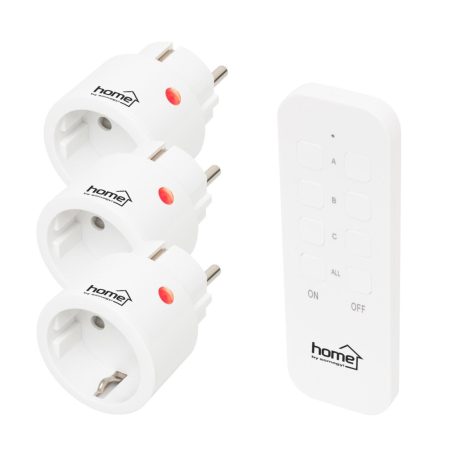 Home TH2313 távirányítható mini hálózati aljzat szett, 2300 W, 3 aljzat + 1 távirányító