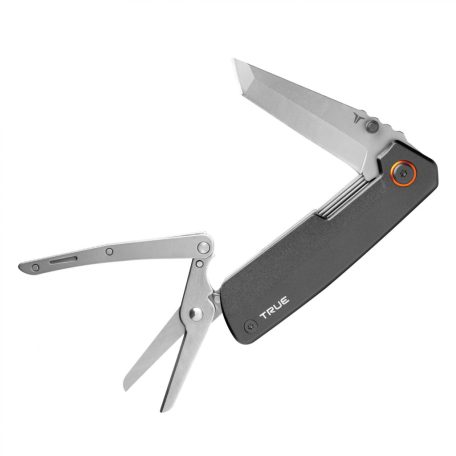 True Utility Dual Cutter, TRU-MTL-0002-G, 2 in 1, 7 cm tanto penge, rugós olló,rozsdamentes