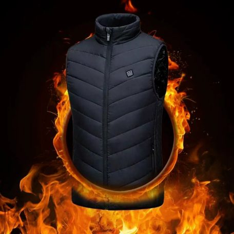 Heated Vest Fűthető Melegítő Mellény Slim Fit Fekete