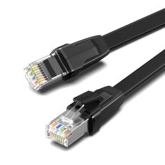   UGREEN NW134 lapos hálózati kábel fém csatlakozókkal, Ethernet RJ45, Cat.8, U / FTP, 0,5 m (fekete)